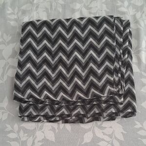 Black and Gray Chevron Patterned Infinity/circle Scarf
